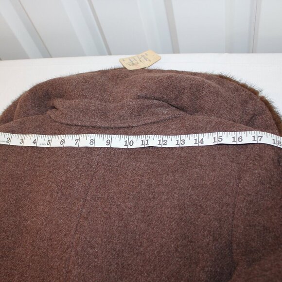 Vintage Garfinkels Womens Wool? Coat Mink Fur Collar Double Breasted NWT Large? - Picture 15 of 16